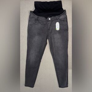 Time and Tru size large Women's gray black Maternity Skinny Jeans NWT